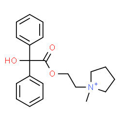 ChemSpider 2D Image | 1-{2-[2-Hydroxy(diphenyl)acetoxy]ethyl}-1-methylpyrrolidinium | C21H26NO3
