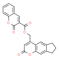 ChemSpider 2D Image | (2-Oxo-2,6,7,8-tetrahydrocyclopenta[g]chromen-4-yl)methyl 2-oxo-2H-chromene-3-carboxylate | C23H16O6