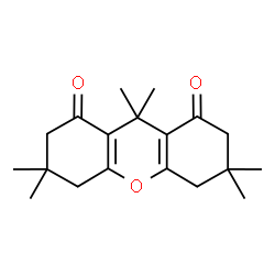ChemSpider 2D Image | 3,3,6,6,9,9-Hexamethyl-3,4,5,6,7,9-hexahydro-2H-xanthene-1,8-dione | C19H26O3