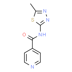 ChemSpider 2D Image | N-(5-Methyl-1,3,4-thiadiazol-2-yl)isonicotinamide | C9H8N4OS