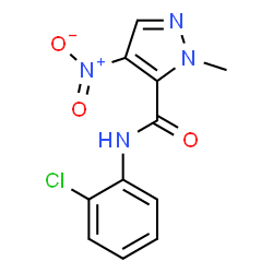 ChemSpider 2D Image | N-(2-Chlorophenyl)-1-methyl-4-nitro-1H-pyrazole-5-carboxamide | C11H9ClN4O3