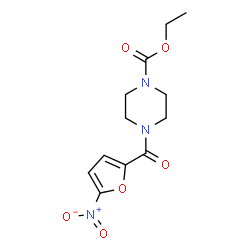 ChemSpider 2D Image | Ethyl 4-(5-nitro-2-furoyl)-1-piperazinecarboxylate | C12H15N3O6