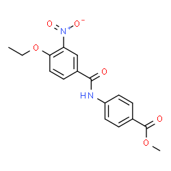 ChemSpider 2D Image | METHYL 4-(4-ETHOXY-3-NITROBENZAMIDO)BENZOATE | C17H16N2O6
