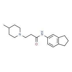 ChemSpider 2D Image | N-(2,3-Dihydro-1H-inden-5-yl)-3-(4-methyl-1-piperidinyl)propanamide | C18H26N2O