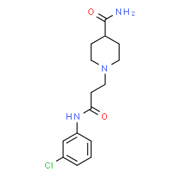 ChemSpider 2D Image | 1-{3-[(3-Chlorophenyl)amino]-3-oxopropyl}-4-piperidinecarboxamide | C15H20ClN3O2