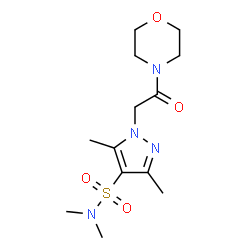 ChemSpider 2D Image | N,N,3,5-Tetramethyl-1-[2-(4-morpholinyl)-2-oxoethyl]-1H-pyrazole-4-sulfonamide | C13H22N4O4S