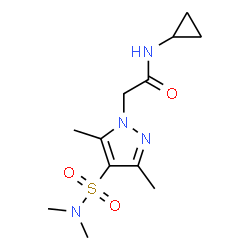 ChemSpider 2D Image | N-Cyclopropyl-2-[4-(dimethylsulfamoyl)-3,5-dimethyl-1H-pyrazol-1-yl]acetamide | C12H20N4O3S