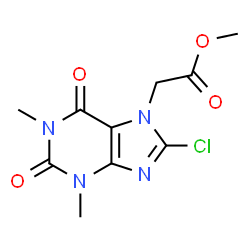 ChemSpider 2D Image | Methyl (8-chloro-1,3-dimethyl-2,6-dioxo-1,2,3,6-tetrahydro-7H-purin-7-yl)acetate | C10H11ClN4O4