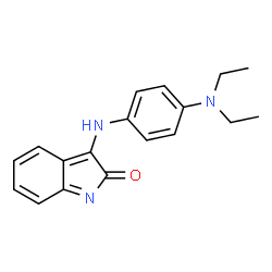 ChemSpider 2D Image | 3-{[4-(Diethylamino)phenyl]amino}-2H-indol-2-one | C18H19N3O