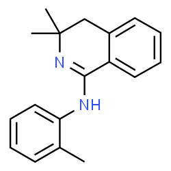 ChemSpider 2D Image | 3,3-Dimethyl-N-(2-methylphenyl)-3,4-dihydro-1-isoquinolinamine | C18H20N2