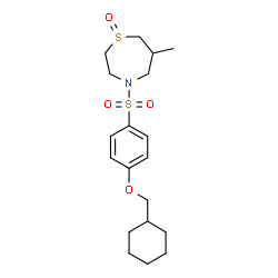 ChemSpider 2D Image | 4-{[4-(Cyclohexylmethoxy)phenyl]sulfonyl}-6-methyl-1,4-thiazepane 1-oxide | C19H29NO4S2