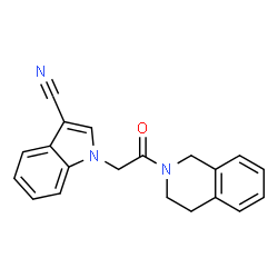 ChemSpider 2D Image | 1-[2-(3,4-Dihydro-2(1H)-isoquinolinyl)-2-oxoethyl]-1H-indole-3-carbonitrile | C20H17N3O