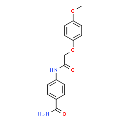 ChemSpider 2D Image | 4-{[(4-Methoxyphenoxy)acetyl]amino}benzamide | C16H16N2O4