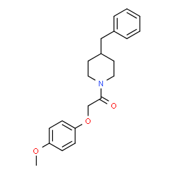 ChemSpider 2D Image | 1-(4-Benzyl-1-piperidinyl)-2-(4-methoxyphenoxy)ethanone | C21H25NO3