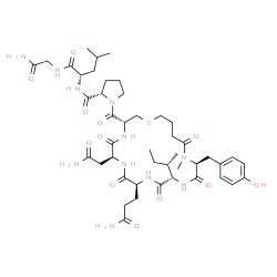 ChemSpider 2D Image | 1-{[(3R,6S,9S,12S,15S)-6-(2-Amino-2-oxoethyl)-9-(3-amino-3-oxopropyl)-12-[(2S)-butan-2-yl]-15-(4-hydroxybenzyl)-16-methyl-5,8,11,14,17-pentaoxo-1-thia-4,7,10,13,16-pentaazacycloicosan-3-yl]carbonyl}-L-prolyl-L-leucylglycinamide | C45H69N11O12S