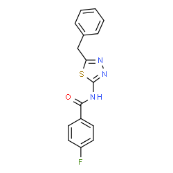 ChemSpider 2D Image | N-(5-Benzyl-1,3,4-thiadiazol-2-yl)-4-fluorobenzamide | C16H12FN3OS