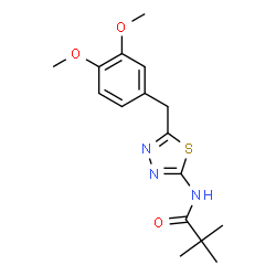 ChemSpider 2D Image | N-[5-(3,4-Dimethoxybenzyl)-1,3,4-thiadiazol-2-yl]-2,2-dimethylpropanamide | C16H21N3O3S