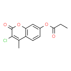 ChemSpider 2D Image | 3-Chloro-4-methyl-2-oxo-2H-chromen-7-yl propionate | C13H11ClO4