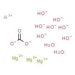 ChemSpider 2D Image | Aluminium magnesium carbonate hydroxide hydrate (1:3:1:7:2) | CH11AlMg3O12