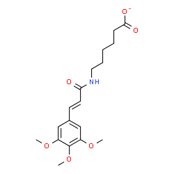 ChemSpider 2D Image | 6-{[(2E)-3-(3,4,5-Trimethoxyphenyl)-2-propenoyl]amino}hexanoate | C18H24NO6
