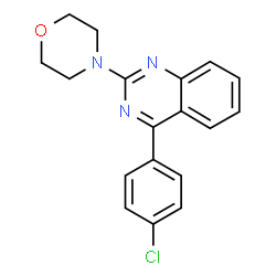 ChemSpider 2D Image | 4-(4-Chlorophenyl)-2-(4-morpholinyl)quinazoline | C18H16ClN3O