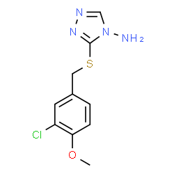 ChemSpider 2D Image | 3-(3-Chloro-4-methoxy-benzylsulfanyl)-[1,2,4]triazol-4-ylamine | C10H11ClN4OS