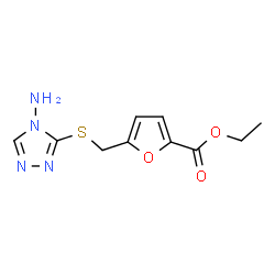 ChemSpider 2D Image | Ethyl 5-{[(4-amino-4H-1,2,4-triazol-3-yl)sulfanyl]methyl}-2-furoate | C10H12N4O3S
