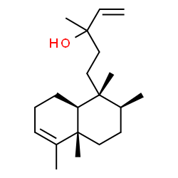 ChemSpider 2D Image | 3-Methyl-5-[(1R,2S,4aS,8aS)-1,2,4a,5-tetramethyl-1,2,3,4,4a,7,8,8a-octahydro-1-naphthalenyl]-1-penten-3-ol | C20H34O
