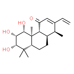 ChemSpider 2D Image | (1alpha,2alpha,3alpha,5beta,8alpha,9beta,10alpha,14beta)-1,2,3-Trihydroxy-14-methyl-13-vinylpodocarp-12-en-11-one | C20H30O4