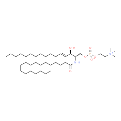 ChemSpider 2D Image | (2S,3R,4E)-3-Hydroxy-2-(stearoylamino)-4-hexadecen-1-yl 2-(trimethylammonio)ethyl phosphate | C39H79N2O6P