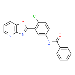 ChemSpider 2D Image | N-[4-Chloro-3-([1,3]oxazolo[4,5-b]pyridin-2-yl)phenyl]benzamide | C19H12ClN3O2