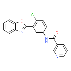 ChemSpider 2D Image | N-[3-(1,3-Benzoxazol-2-yl)-4-chlorophenyl]nicotinamide | C19H12ClN3O2