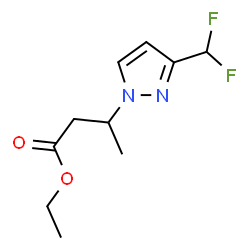 ChemSpider 2D Image | ethyl 3-[3-(difluoromethyl)pyrazol-1-yl]butanoate | C10H14F2N2O2