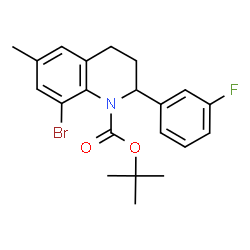 ChemSpider 2D Image | 2-Methyl-2-propanyl 8-bromo-2-(3-fluorophenyl)-6-methyl-3,4-dihydro-1(2H)-quinolinecarboxylate | C21H23BrFNO2