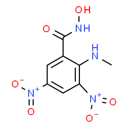 ChemSpider 2D Image | N-Hydroxy-2-(methylamino)-3,5-dinitrobenzamide | C8H8N4O6