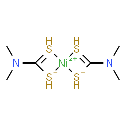 ChemSpider 2D Image | Bis(dimethylcarbamodithioato-kappa~2~S,S')nickel | C6H12N2NiS4