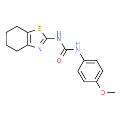ChemSpider 2D Image | 1-(4-Methoxyphenyl)-3-(4,5,6,7-tetrahydro-1,3-benzothiazol-2-yl)urea | C15H17N3O2S