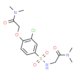 ChemSpider 2D Image | N~2~-({3-Chloro-4-[2-(dimethylamino)-2-oxoethoxy]phenyl}sulfonyl)-N,N-dimethylglycinamide | C14H20ClN3O5S
