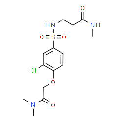 ChemSpider 2D Image | N~3~-({3-Chloro-4-[2-(dimethylamino)-2-oxoethoxy]phenyl}sulfonyl)-N-methyl-beta-alaninamide | C14H20ClN3O5S