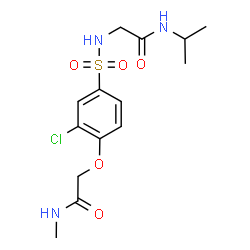 ChemSpider 2D Image | N~2~-({3-Chloro-4-[2-(methylamino)-2-oxoethoxy]phenyl}sulfonyl)-N-isopropylglycinamide | C14H20ClN3O5S