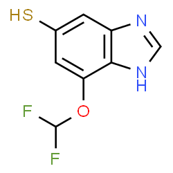 ChemSpider 2D Image | 7-(Difluoromethoxy)-1H-benzimidazole-5-thiol | C8H6F2N2OS