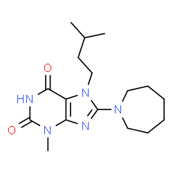 ChemSpider 2D Image | 8-(1-Azepanyl)-3-methyl-7-(3-methylbutyl)-3,7-dihydro-1H-purine-2,6-dione | C17H27N5O2
