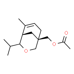 ChemSpider 2D Image | [(1R)-4-Isopropyl-6-methyl-3-oxabicyclo[3.3.1]non-6-en-1-yl]methyl acetate | C15H24O3