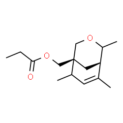 ChemSpider 2D Image | [(1S)-4,6,8-Trimethyl-3-oxabicyclo[3.3.1]non-6-en-1-yl]methyl propionate | C15H24O3