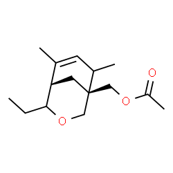 ChemSpider 2D Image | [(1S)-4-Ethyl-6,8-dimethyl-3-oxabicyclo[3.3.1]non-6-en-1-yl]methyl acetate | C15H24O3