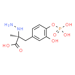 ChemSpider 2D Image | (2S)-2-Hydrazino-3-[3-hydroxy-4-(phosphonooxy)phenyl]-2-methylpropanoic acid | C10H15N2O7P