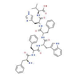 ChemSpider 2D Image | L-Phenylalanyl-L-phenylalanyl-L-tryptophyl-L-phenylalanyl-L-histidyl-L-valine | C49H55N9O7
