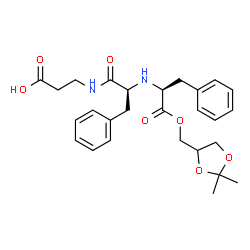 ChemSpider 2D Image | N-{(2S)-1-[(2,2-Dimethyl-1,3-dioxolan-4-yl)methoxy]-1-oxo-3-phenyl-2-propanyl}-L-phenylalanyl-beta-alanine | C27H34N2O7