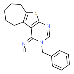 ChemSpider 2D Image | (4Z)-3-Benzyl-3,5,6,7,8,9-hexahydro-4H-cyclohepta[4,5]thieno[2,3-d]pyrimidin-4-imine | C18H19N3S
