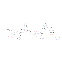 ChemSpider 2D Image | L-Lysyl-L-alpha-glutamyl-L-phenylalanyl-L-leucyl-L-histidyl-L-prolyl-L-seryl-L-lysyl-L-valyl-L-alpha-aspartyl-L-leucyl-L-prolyl-L-arginine | C72H116N20O19